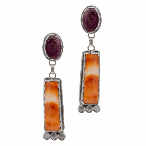 Inlay Spiny Oyster Earrings GZ NW 5582