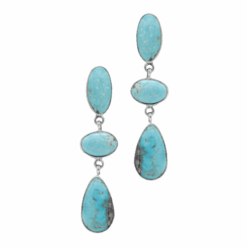 3 Stone Turquoise Earrings GZ NW 5660