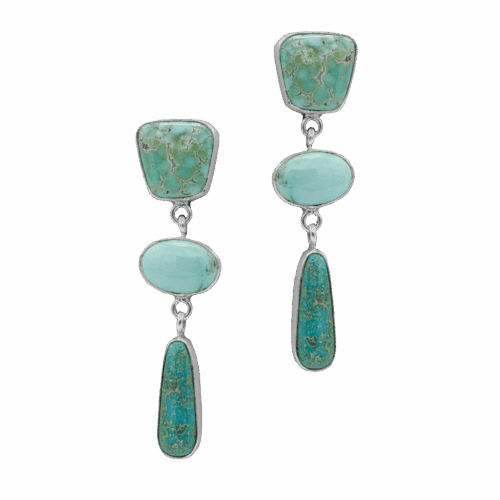 3 Stone Turquoise Earrings GZ NW 5659