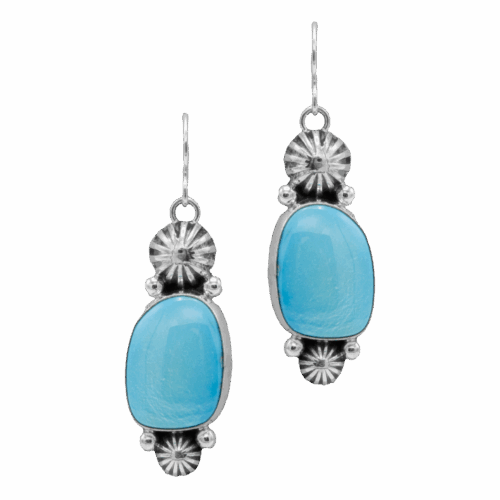 1 Stone Turquoise Earrings GZ NW 5654