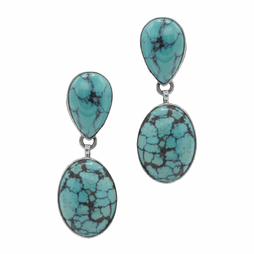 2 Stone Turquoise Earrings GZ NW 5648