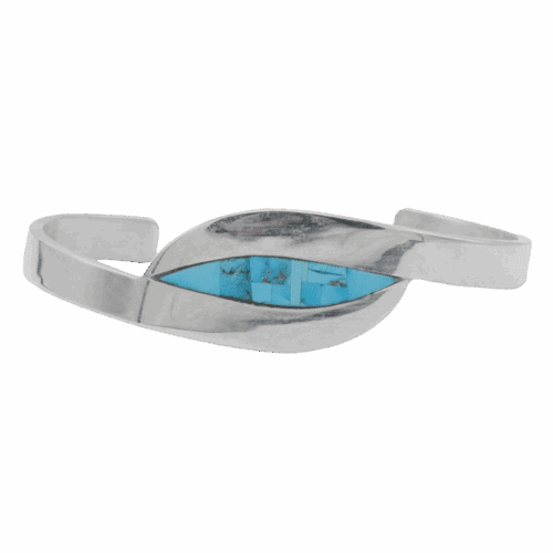 Inlay Sleeping Beauty Turquoise Cuff Bracelet GZ NW 5645