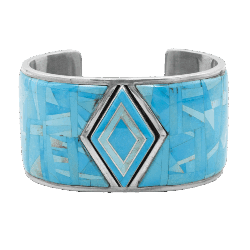 Inlay Sleeping Beauty Turquoise Cuff Bracelet GZ NW 5643