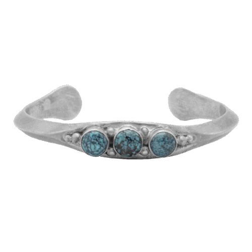 Vintage 3 Stone Turquoise Cuff Bracelet GZ NW 5615