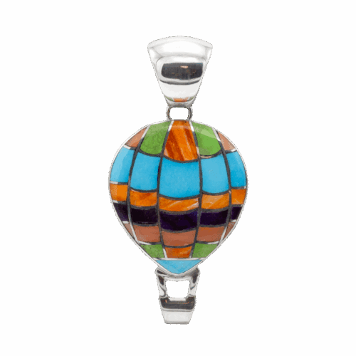 Inlay Multi-stone Turquoise and Spiny Oyster Balloon Pendant GZ NW 5591