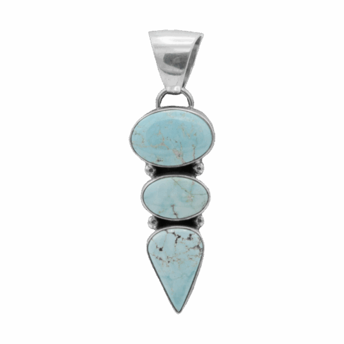 3 Stone Inlay Dry Creek Turquoise Pendant GZ NW 5603