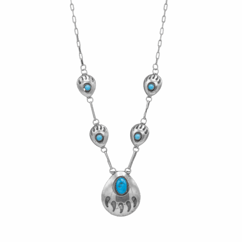 Vintage Turquoise Bear Claw Necklace GZ NW 5586