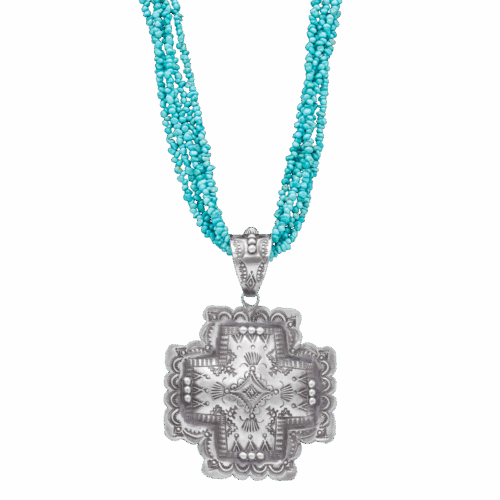 Vincent Platero Stamped Cross Pendant GZ NW 5587