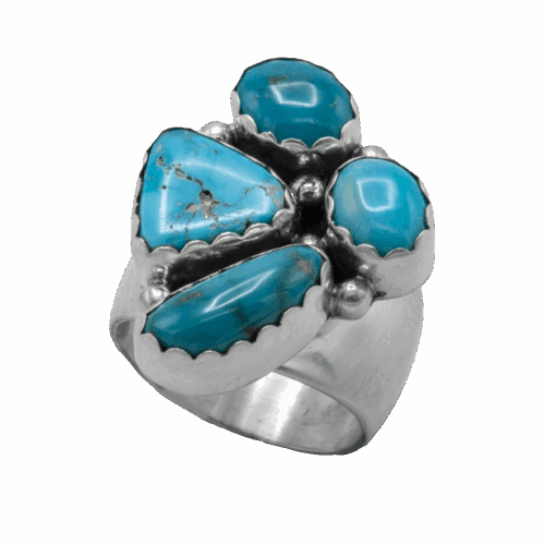 4 Stone Candelaria Turquoise Ring GZ NW 5636