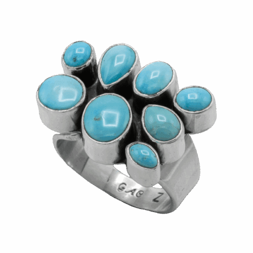 Multi-stone Sleeping Beauty Turquoise Ring GZ NW 5629