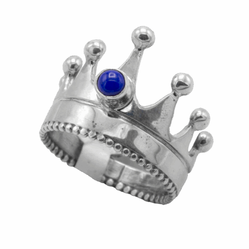 1 Stone Lapis Crown Ring GZ NW 5628