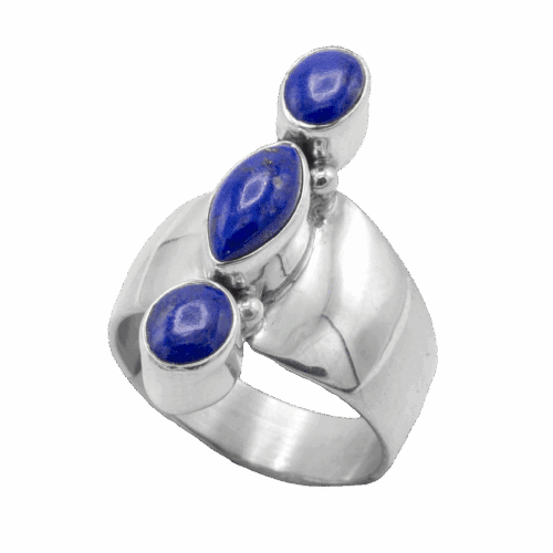 3 Stone Lapis Ring GZ NW 5625