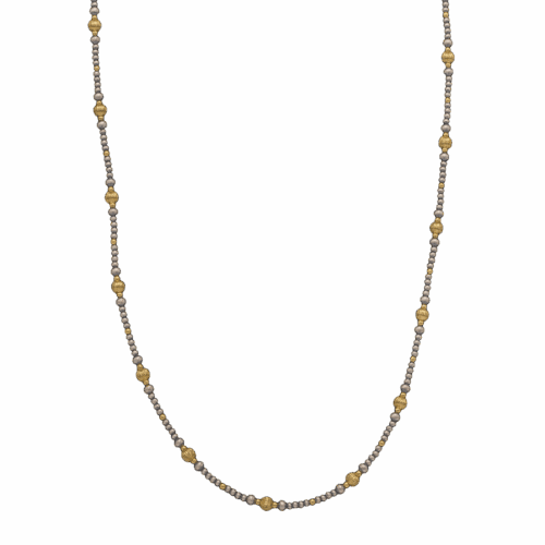 Sterling Silver and Gold Filled Bead Necklace GZ NW 5757