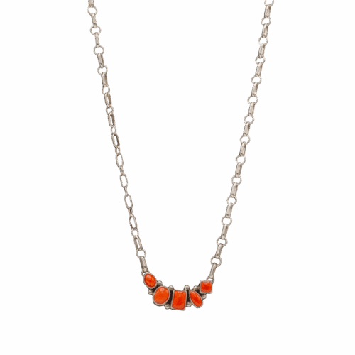 5 Stone Coral Pendant Necklace GZ NW 5756