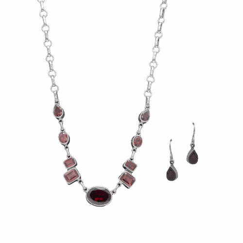 Multi-stone Faceted Garnet Set GZ NW 5744