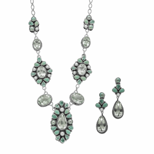 Multi-stone Green Amethyst Set GZ NW 5741