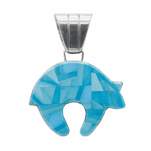 Inlay Turquoise Bear Pendant GZ NW 5780