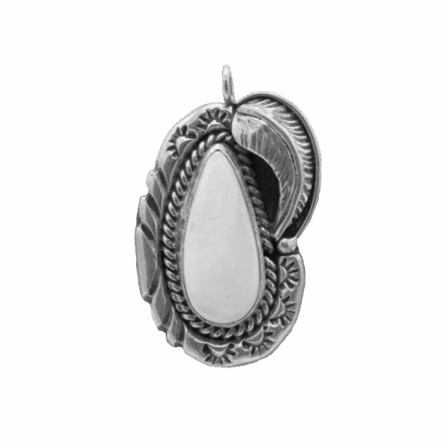 Vintage Sterling Silver & Mother of Pearl Pendant GZ NW 5777