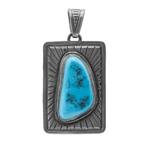 Vintage Sterling Silver and Turquoise Pendant GZ NW 5773