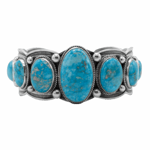 Multi-stone Bluebird Turquoise Cuff Bracelet GZ NW 5804