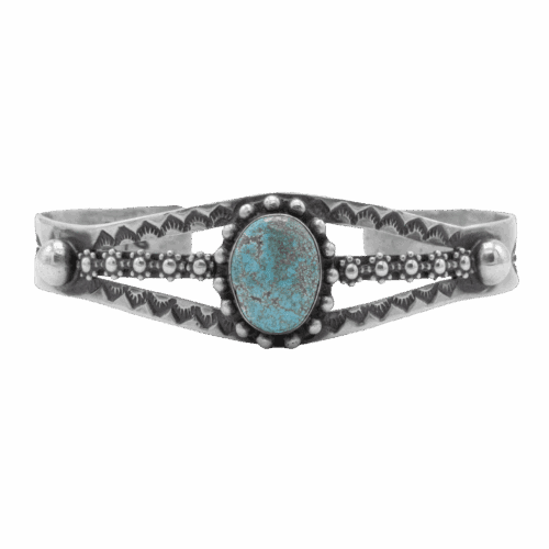 Vintage 1 Stone Turquoise Cuff Bracelet GZ NW 5801