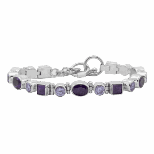 Multi-stone Faceted Amethyst Link Bracelet GZ NW 5723