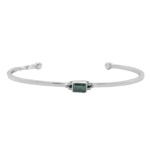 1 Stone Emerald CZ Cuff Bracelet GZ NW 5731