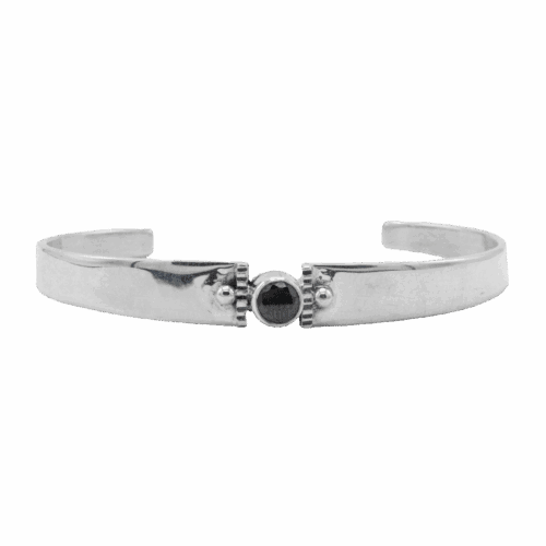 Sterling Silver and 1 stone Onyx Cuff GZ NW 5819