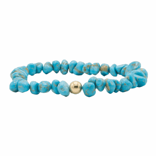 Turquoise Bead Stretch Bracelet GZ NW 5712