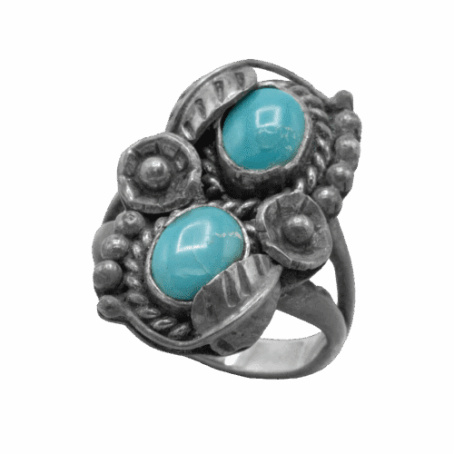 2 Stone Vintage Turquoise Ring GZ NW 5711
