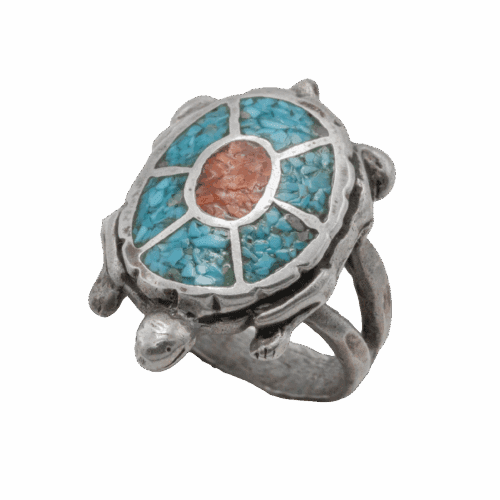 Vintage Inlay Turtle Ring GZ NW 5703