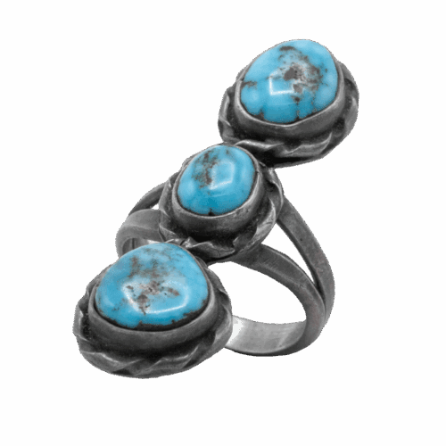 Vintage 3 StoneTurquoise Ring GZ NW 5705