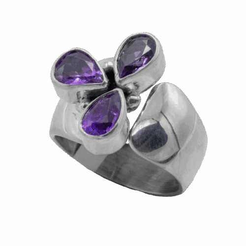 3 Stone Amethyst Ring GZ NW 5701