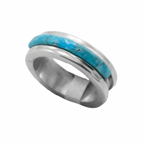 Inlay Stabilized Sleeping Beauty Turquoise Ring GZ NW 5686