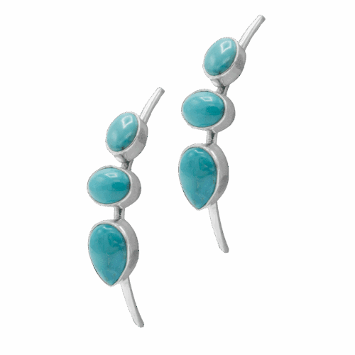 3 Stone Turquoise Earrings GZ NW 5827