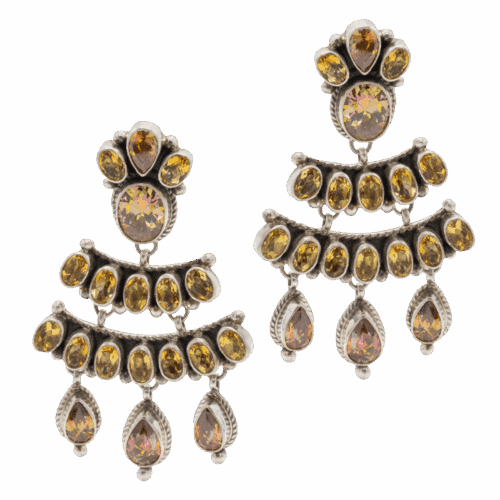 Citrine and CZ Earrings GZ NW 5680