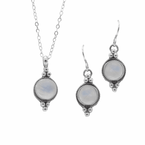 Moonstone Earrings and Pendant Set GZ NW 5822