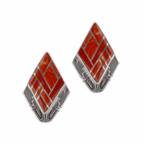 Inlay Coral Earrings GZ NW 5905