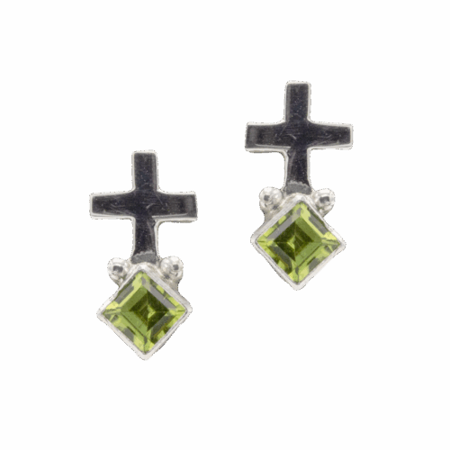 Peridot Cross Earrings GZ NW 5926