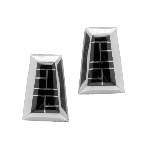 Inlay Jet Earrings GZ NW 5892