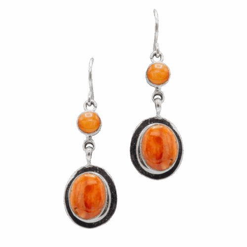 2 Stone Spiny Oyster Earrings GZ NW 5909
