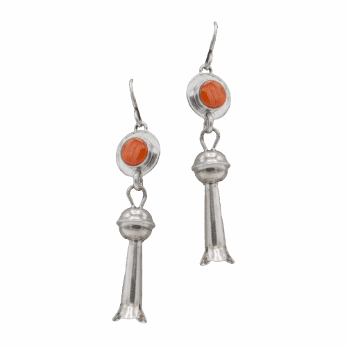 Sterling Silver & Coral Earrings GZ NW 5890