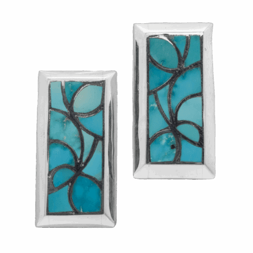 Inlay Fox Turquoise Earrings GZ NW 5863