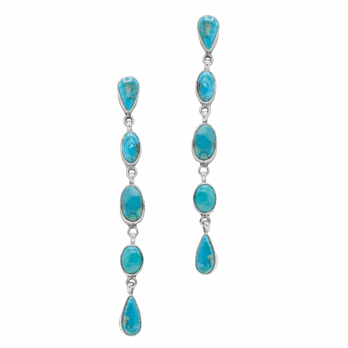 5 Stone Candelaria Turquoise Earrings GZ NW 5870