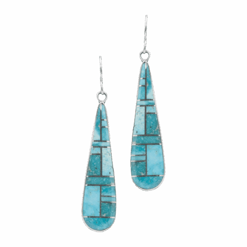 Inlay #8 Turquoise Earrings GZ NW 5860