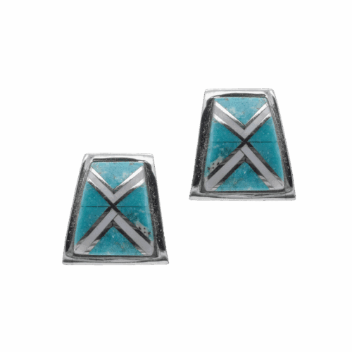 Inlay Turquoise & Mother of Pearl Earrings GZ NW 5877