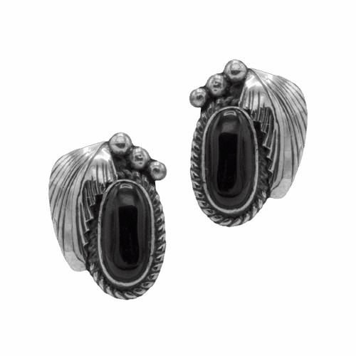 Sterling Silver and Onyx Earrings GZ NW 5846