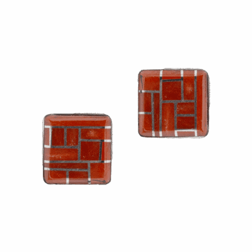 Inlay Coral Earrings GZ NW 5907