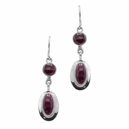 2 Stone Purple Spiny Earrings GZ NW 5843