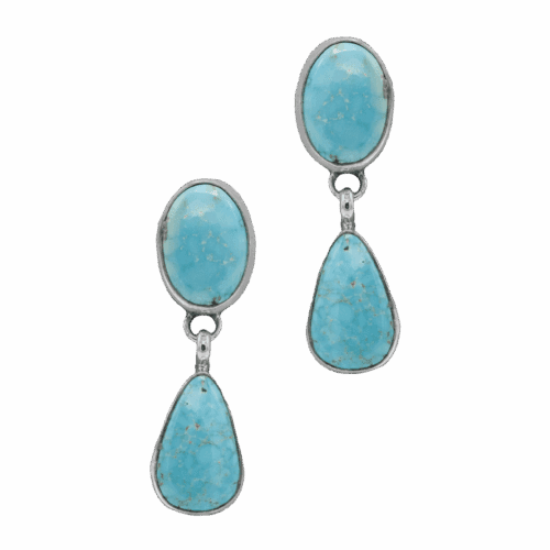 2 Stone Turquoise Mountain Earrings GZ NW 5842